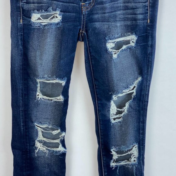 American Eagle Dark Wash Super Low Jegging Jeans - Picture 3 of 10